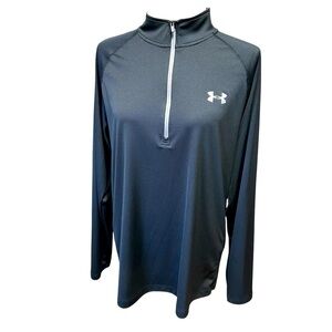 Under Armour Black Tech Heat Gear Half Zip Womans Lrg